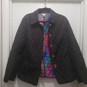 Lilly Pultizer Black Quilted Jacket